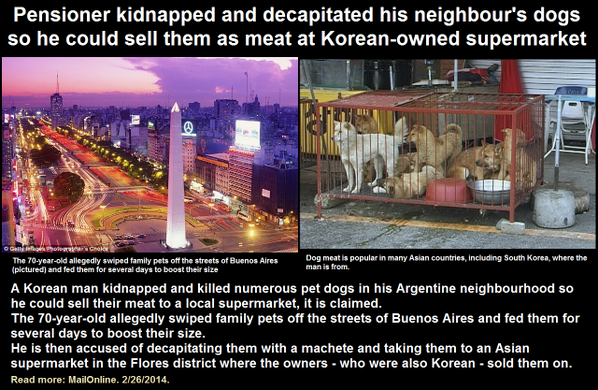 Koreandogs's tweet photo. Pensioner kidnapped decapitated dogs sold as meat at Korean market https://t.co/L0VQmAdZUX http://t.co/UgHBfukcP2 http://t.co/GhG88koSr1