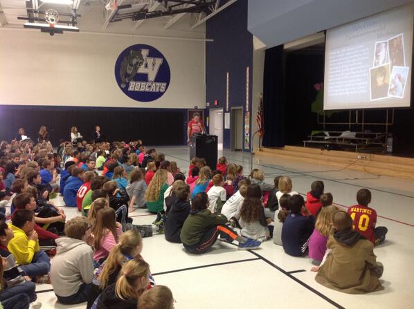 Author visit today <a href="/LakeviewES/">Lakeview Elementary</a> with the author of "The Secret Zoo" series, Mr. Bryan Chick! #LakeviewRocks #READ