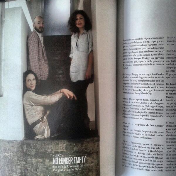 NoLongerEmptyMX's tweet photo. Gracias a @creamagazine por el reportaje del proyecto http://t.co/EQqJHHZjQz