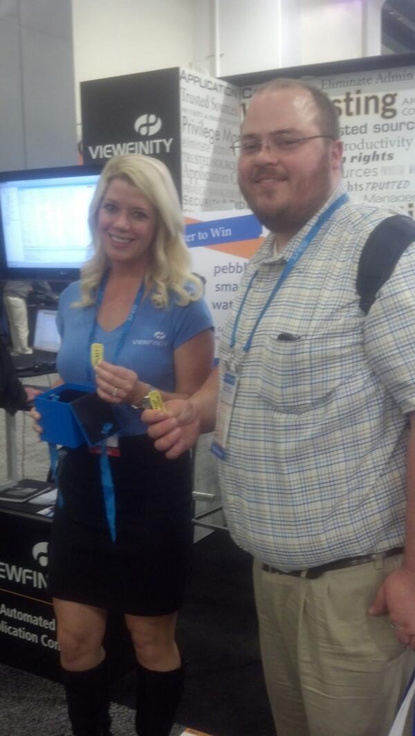 Viewfinity's tweet photo. Here is yesterday's smartwatch raffle winner. Visit at show close for a chance to win #booth841 #RSAC @RSAconference http://t.co/6Da1ebhWPB