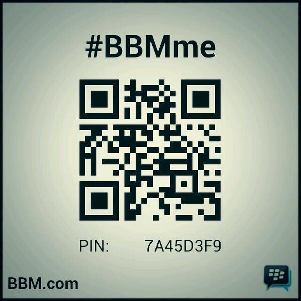 #BBMme PIN: 7A45D3F9
pin.bbm.com/7A45D3F9