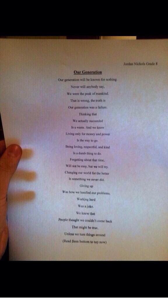 itsthingsinlife's tweet photo. wow.. A 14 year old wrote this (trust me read this) http://t.co/MpuwZWkRLW