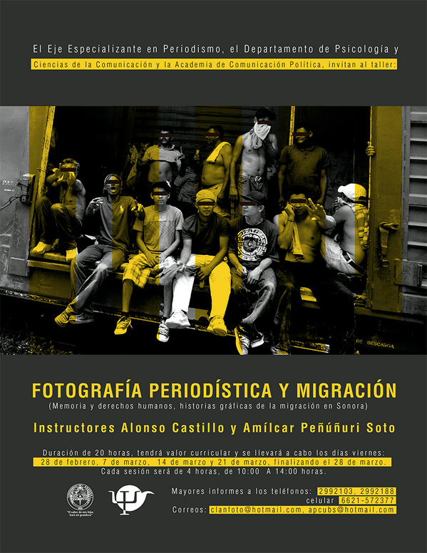 SoyUnison's tweet photo. Taller de Fotografía Periodística y Migración, a partir de este viernes. @buhosunison @CESAUNISON http://t.co/2BNMz2To91