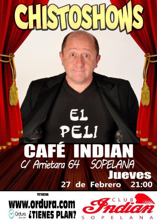 Si señor. .... hoy jueves.  Gran monologo con El Peli!!!!!
Nos vemos en Indian y sus jueves sociales