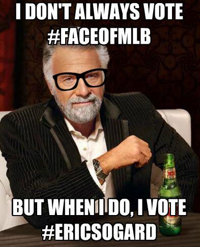 Athletics's tweet photo. #ERICSOGARD doesn’t need glasses to see, they need him. #FaceOfMLB Retweet and vote. http://t.co/mWRulmVd2F