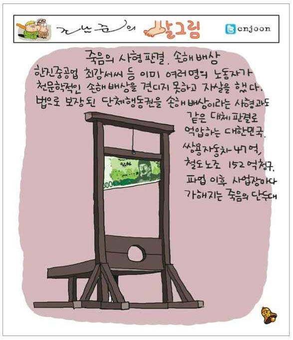 shams2073's tweet photo. 자본의 단두대... http://t.co/Sxl27esqch