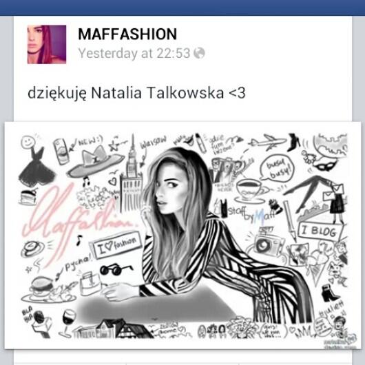 NatiTal's tweet image. That's cool. The most famous Polish fashion #blogger #maffashion has posted my art of her on her FB. #natalkadesign