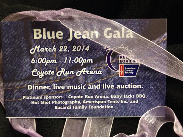 Relay38002's tweet photo. Tickets are available for Relay38002's Blue Jean Gala! Brush those boots off and dance the night away for ACS! http://t.co/oVX1GbUq0y