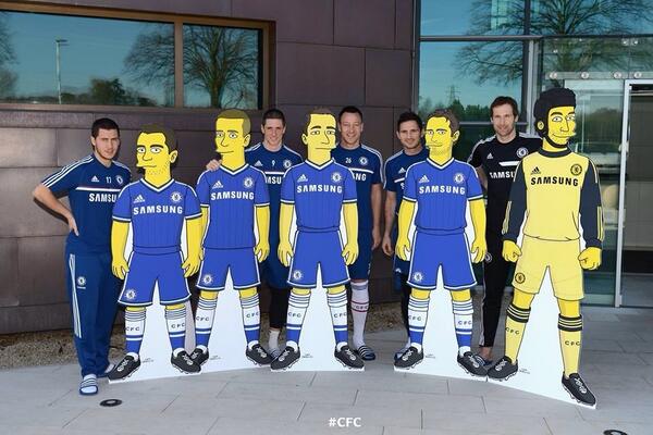 Torres's tweet photo. Los Simpsons. ¿qué os parece? #chelseasimpsons #cech #terry #lampard @hazardeden10 @Torres http://t.co/26urp4kNOm