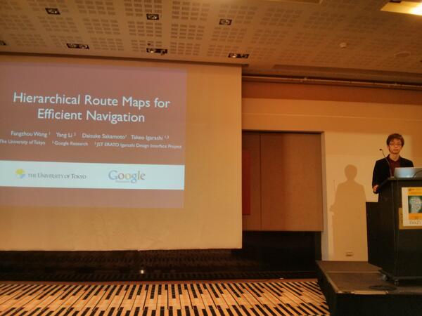 IUIConference's tweet photo. Bes paper presentation at #IUI2014 "Hierarchical Route Maps for Efficient Navigation" http://t.co/uioAngL9It