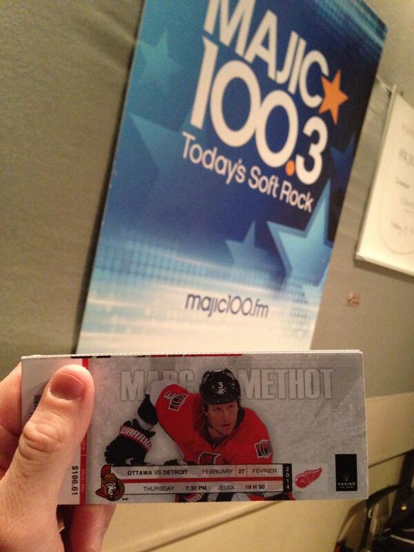 StuntmanStu's tweet photo. Wanna see #Sens &amp; #Wings tonight in 100 level? RT this. I'll DM winner at 12:30 #IwantStusTix #MAJICmornings http://t.co/u1xeDbR0oc