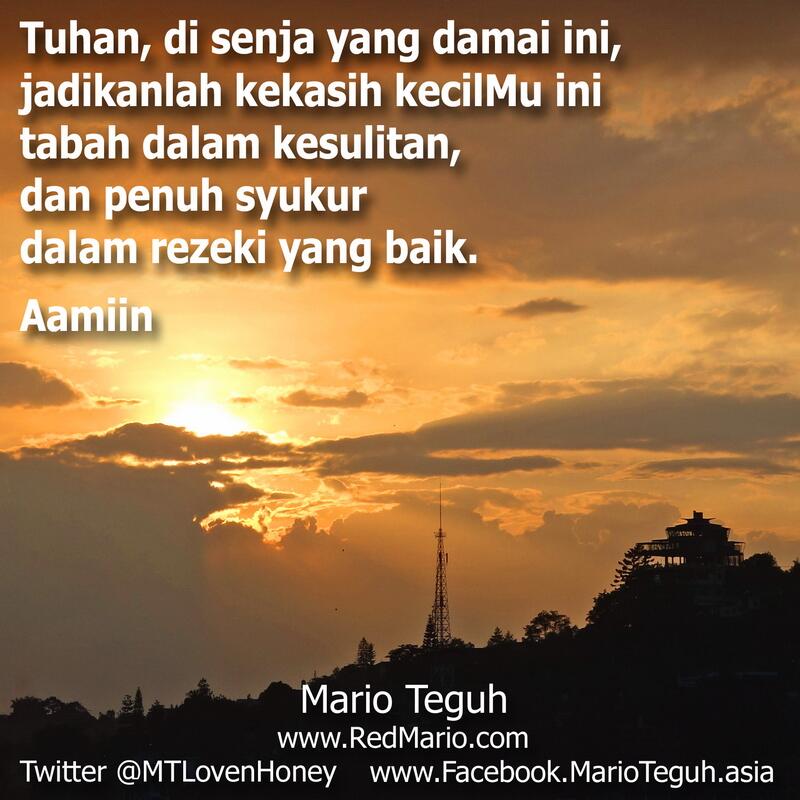 Mario Teguh on Twitter Tuhan di senja yang damai ini 