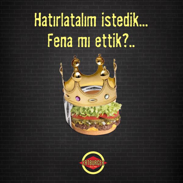 FatburgerTR's tweet photo. Burger aleminin kralı burada... #Fatburger http://t.co/p0iNhiloyn