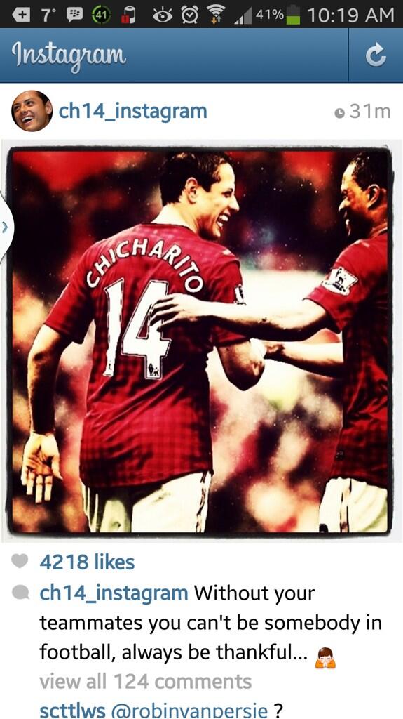 BheoRb4IMAAlmRF Man Uniteds Chicharito clarifies his Instagram post: Had nothing to do with RVP. Were great teammates [Tweets]