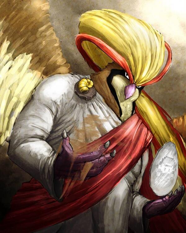 Helixism's tweet photo. AWESOME ART OF BIRD JESUS, UPLOADED BY dinkusmaximusprowl #twitchplayspokemon #BirdJesus #helixfossil http://t.co/XIm1c97zqQ