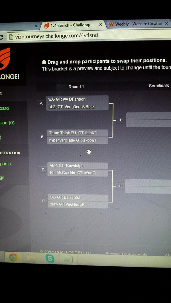 ViznTourneys's tweet image. Sneak Peak of the Bracket AT IS STANDS!