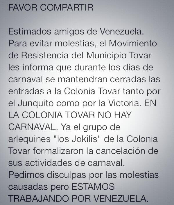 ADRIANAAZZIAS's tweet image. Comunicado de la Colonia Tovar a los que se quieren ir a celebrar los muertos, violaciones y torturas :  http://t.co/iuVsJY19Qq”