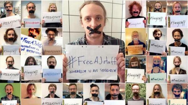 Al Jazeera Calls for 'Day of Action' for Detained Journalists on.mash.to/1hscBo9