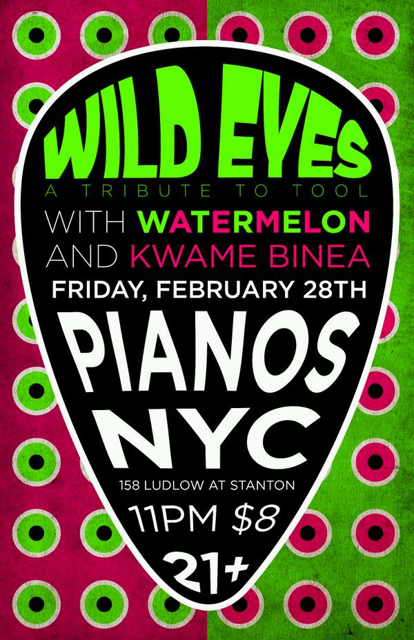WildEyesTribute's tweet photo. Excited for #LATENIGHT @PianosNYC on Friday night with @Watermelonband and @KwameBinea http://t.co/kIQhEbCpK2