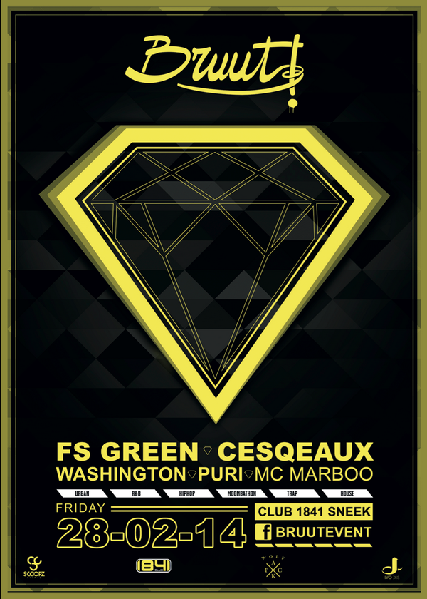 club1841's tweet photo. RT en WIN 2x gratis entree + fles prosecco voor BRUUT! morgen met @FSGREEN en @CESQEAUX @club1841 ! http://t.co/72bkqA5N4g