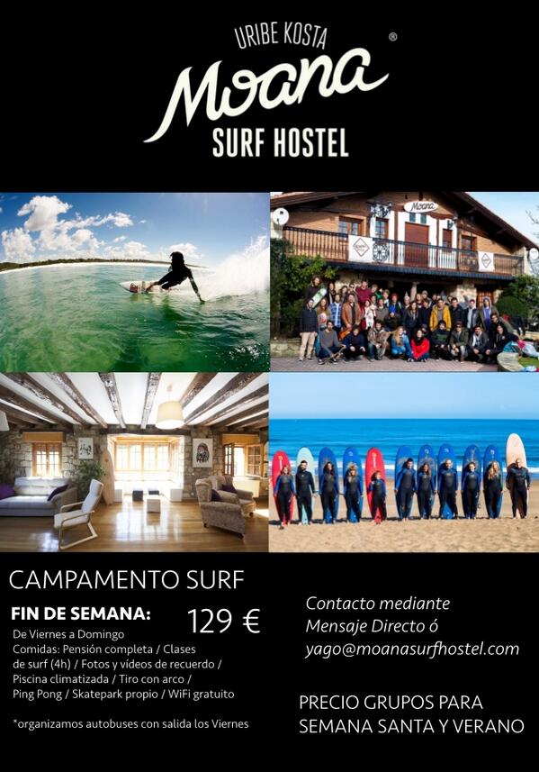 moanasurfcamp's tweet photo. @URJCShore Aprende a surfear con nuestras escapadas para los fines de semana. Pensión Completa / Clases de surf http://t.co/mpqn2r15mY