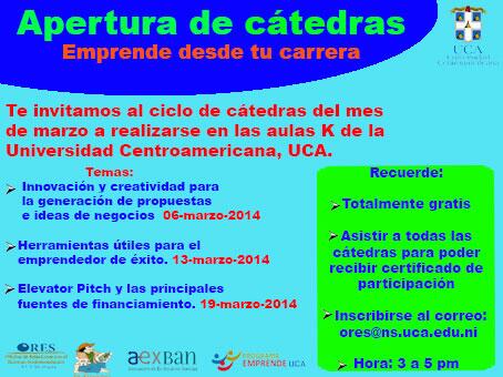 emprendeuca's tweet photo. Gente de la UCA y público en general no se pierdan esta oportunidad... http://t.co/XqaqrIg6Cg