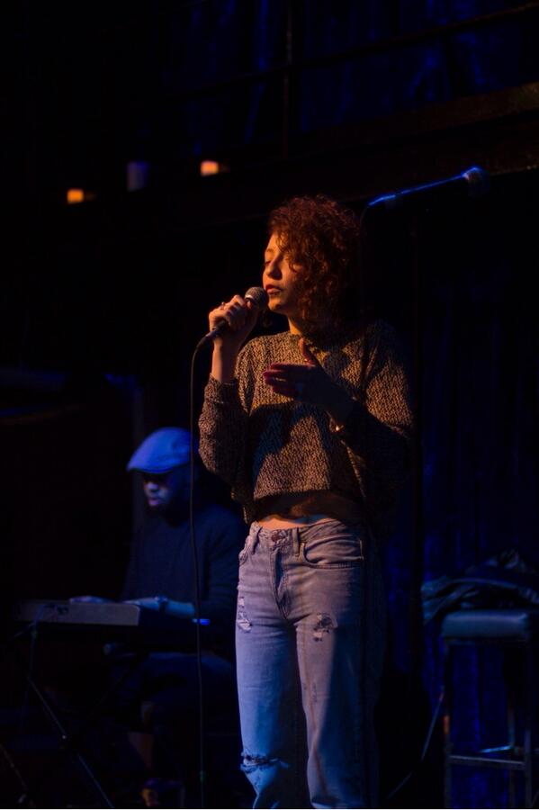 ExpressYF's tweet image. @TheaaMariaa blessing the audience with her poetry on Sunday