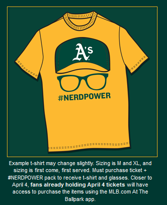 ticketservices's tweet photo. Celebrate NERDPOWER w/ #EricSogard on 4/4 w/ a SPECtacular tix/shirt/glasses offer. http://t.co/zwzUaL4KLy #FaceofMLB http://t.co/0qgbm71ecv