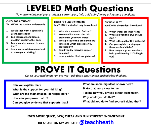 ElemTeach81's tweet photo. LEVELED #Math questions u can use in ur class! For EVERY grade level! (see pic) @CommonCores @lashe920 http://t.co/soADtI07wb