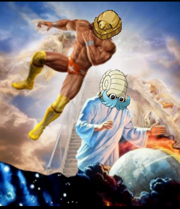 OrderoftheDome's tweet photo. #twitchplayspokemon @TheDomeFossil @HolyHelixFossil Helix getting rekt by Dome http://t.co/YzWTi6koiX