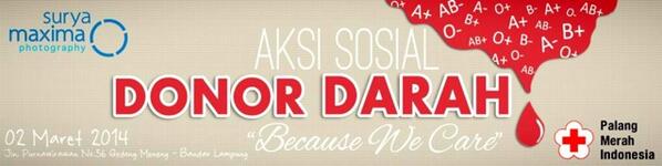 "<a href="/suryamaxima/">SURYA MAXIMA</a>: 2 hari lagii !!! Aksi Sosial Donor Darah Surya Maxima.. 2 Maret 2014 @BandarLampung <a href="/Darah4Lampung/">Darah Untuk Lampung</a> "