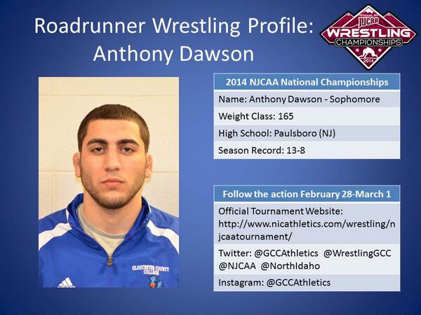 .<a href="/NJCAA/">NJCAA</a> National Tournament Qualifier: Anthony Dawson #GCCWrestling <a href="/PboroWrestling/">Paulsboro Wrestling</a>