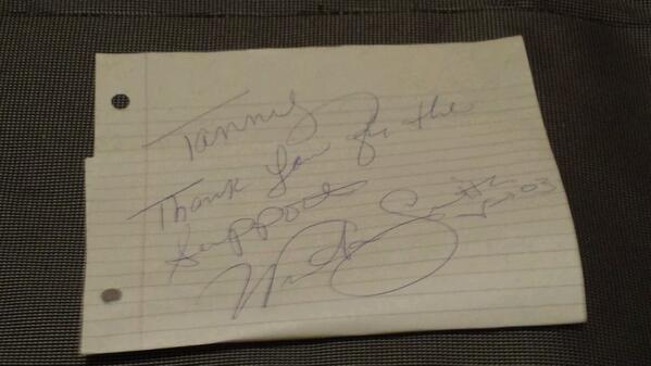 cyuh8d's tweet photo. Thx Wanda Smith 4 d autograph while I wuz @ Mercedes Benz of Buckhead 2day.   Yes, "THIS IS IT"!  Get it, people. http://t.co/Jif1pKYpjP