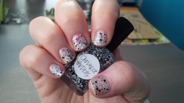 NOTD: @WickedPolish 'hematoma' topped with #lynnderella 'connect the dots' #lovelynnderella