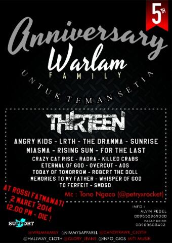 Jangan Lupa buat <a href="/thirteenarmy/">Thirteen Army</a> Tanggal 2 maret <a href="/THIRTEENjkt/">AKSI</a> ada di Rossi Fatmawati Guys !