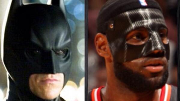 motosandmore's tweet photo. Who wore it better: @KingJames or Batman? #LeBronMask #style http://t.co/HR5o4qEWBL