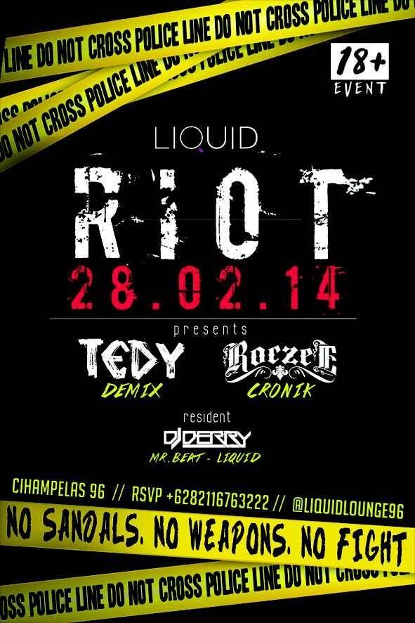Who's Ready Fo Friday RIOT with DJ Tedy <a href="/tedydemix/">tedy</a> feat MC Roczee <a href="/Riza_Cronik/">Moch Riza R [Roczee]</a> only at <a href="/liquidlounge96/">Liquid Lounge </a> Cihampelas 96
