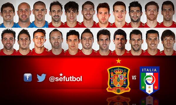 SEFutbol's tweet photo. FOTO | Estos son los convocados por Vicente del Bosque para el amistoso de la @SeFutbol contra Italia (@Vivo_Azzurro) http://t.co/g4cJQNOg3B