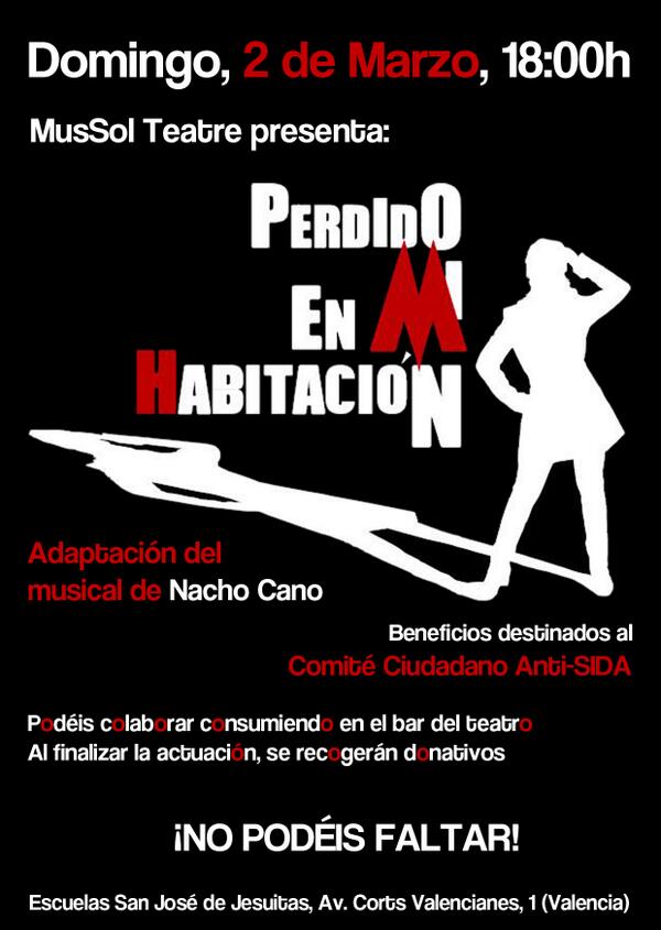 ComiteVLC's tweet photo. Os invitamos a "Perdido en Mi Habitación" una obra en beneficio del Comité por Mussol Teatre, 3/03/14 a las 18.00 http://t.co/LM3Gbq1Xet