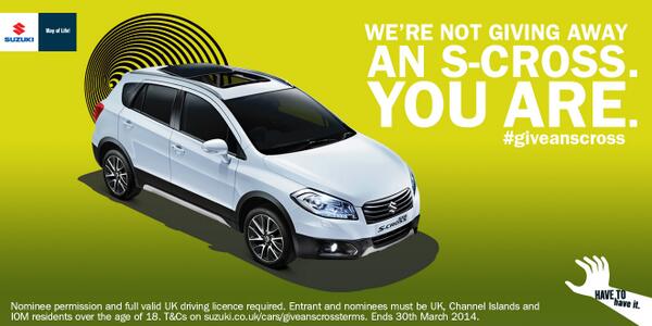 Do you know someone who would love a new car? Tweet #giveanscross and share who you think should win and why.