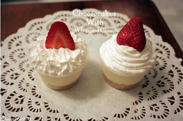 SweetToothAE's tweet image. #Cheesecakes with #whipped cream