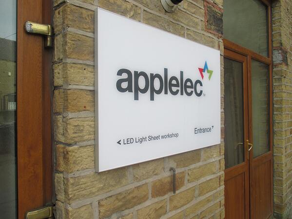 Applelec's tweet image. Our new entrance #sign looks great created with I-Sign Display profiles bit.ly/1d12but #displayframes