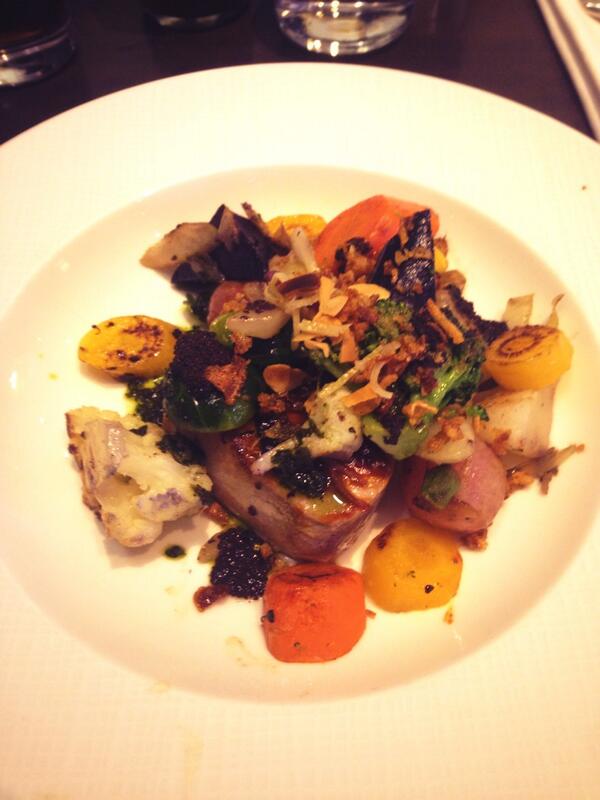 brandonstew's tweet image. Lunch at the famed @lecomptoir in St Germaine, Paris. Tuna with vegetables.