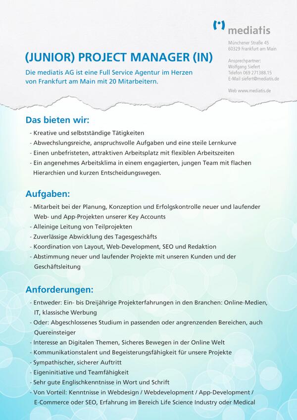 wolfgangsiefert's tweet photo. Wir suchen Verstärkung: (Junior) Project ManagerIn http://t.co/e9WJuMtYkK