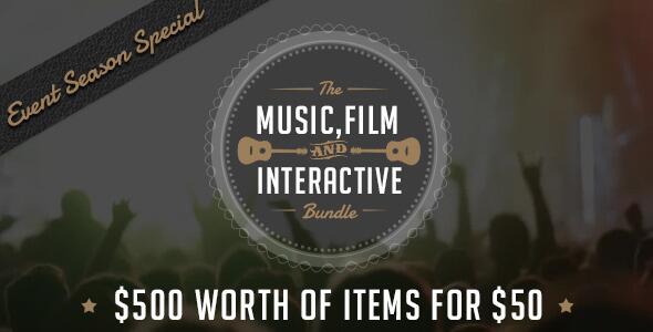 ThemeForest's tweet photo. Why not grab the whole bundle? 3 digital packs for $50: The Music, Film &amp; Interactive Bundle http://t.co/EDyY0rXrBV http://t.co/0WXDIW0w2x