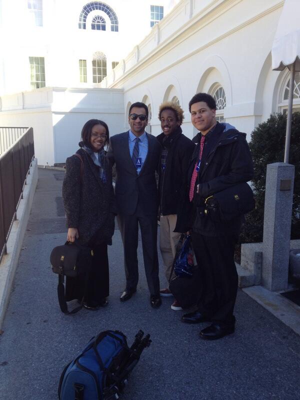 icateens's tweet photo. ICA teen crew with Kal Penn outside the White House press briefing room. #whitehousefilmfestival #icateens http://t.co/FHLaogvjaV