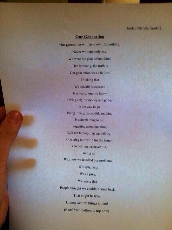 ChiIIVlbes's tweet photo. Wow. A 14 year old wrote this. (trust me read this) http://t.co/ym3t8EPE44