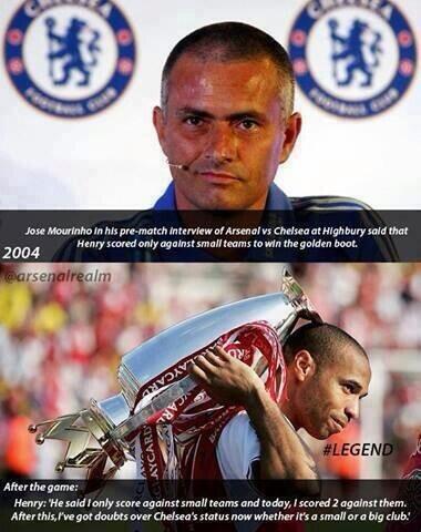 FootballFunnys's tweet photo. Thierry Henry's brilliant response to a dig from Mourinho. http://t.co/n49PKqwuCC