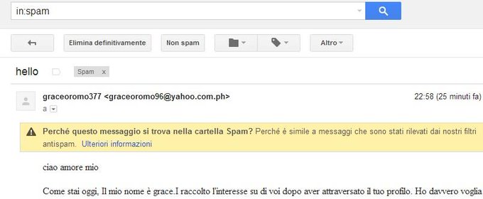 Questi spammer, oltre che sgrammaticati, stanno diventando sempre pi&ugrave; sfrontati. #amoremiocelodiciasoreta<a href="/tag/amoremiocelodiciasoreta"class="tags"><span>#amoremiocelodiciasoreta</span></a>
