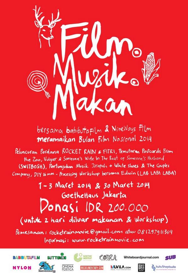 wsatcc's tweet photo. Nanti malam kami main di Goethehaus Jkt bersama @Jirapah di  acara premiere film @rocket_rain http://t.co/eORMm8Us97